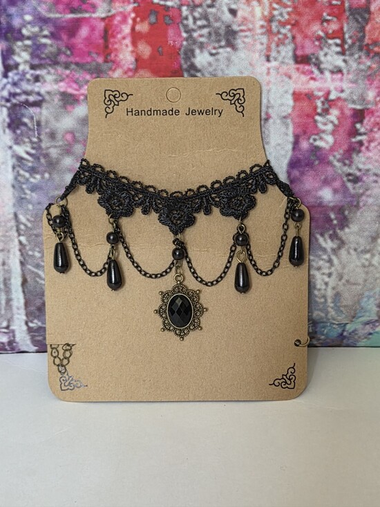 Handmade Jewelry Jewelry - Handmade Black Victorian Lace Choker Necklace NIP